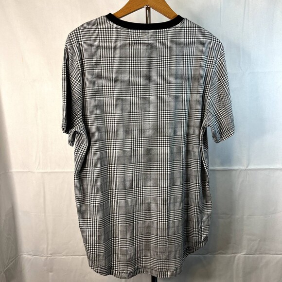 Edgar and Ash Scoop Neck Grid Pattern Short Sleeve Retro T-shirt Size Medium - Picture 2 of 8